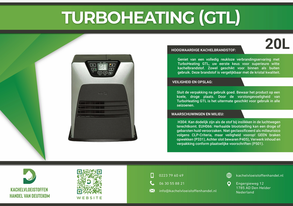Turboheating 20L in nieuwe jerrycan.